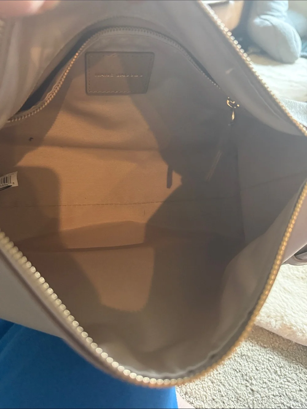 Marc Jacobs Taupe Leather Crossbody with Gold Accents